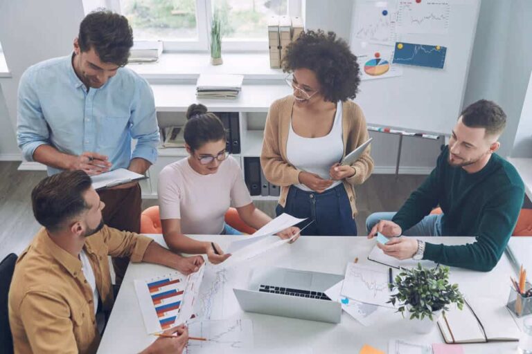 This image shows how team works together on a project